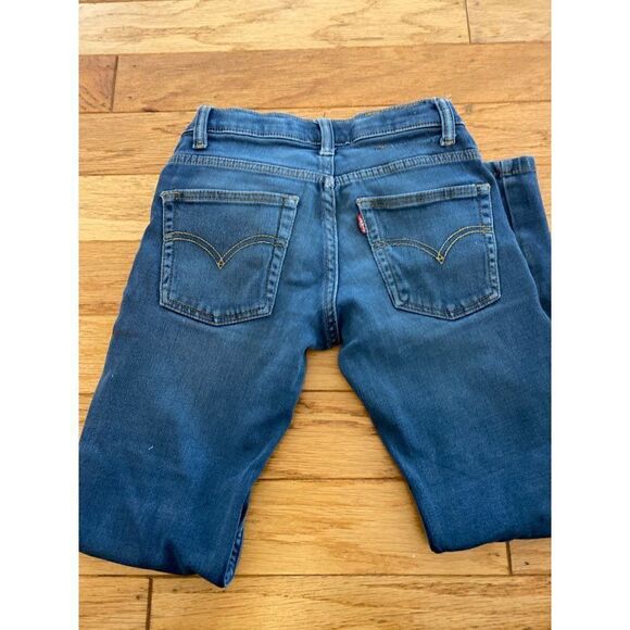 Levi's 511 women's low rise straight leg distress ripped knees jeans 10R W25 L26 - Picture 5 of 9